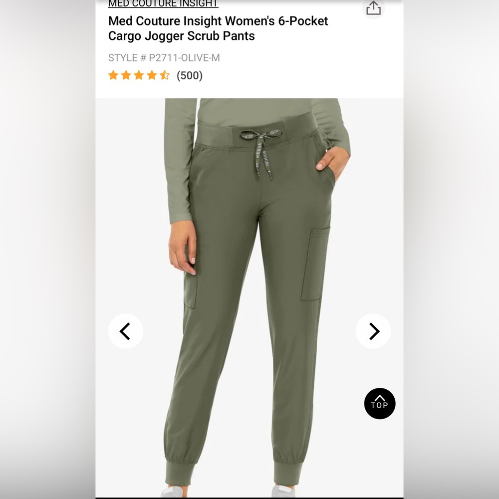 Olive Green Women's Scrubs Pants
